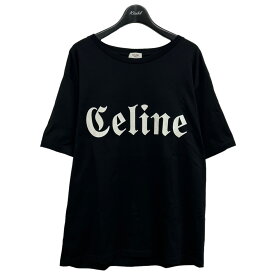 【中古】CELINE　ゴシックロゴTシャツ ブラック サイズ：XS 【210324】（セリーヌ）
