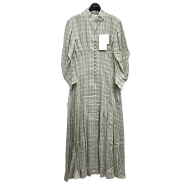 【中古】mame kurogouchi｢Linen Mix Ombre Check Flared Dress｣ワンピース グリーン サイズ：2【価格見直し】