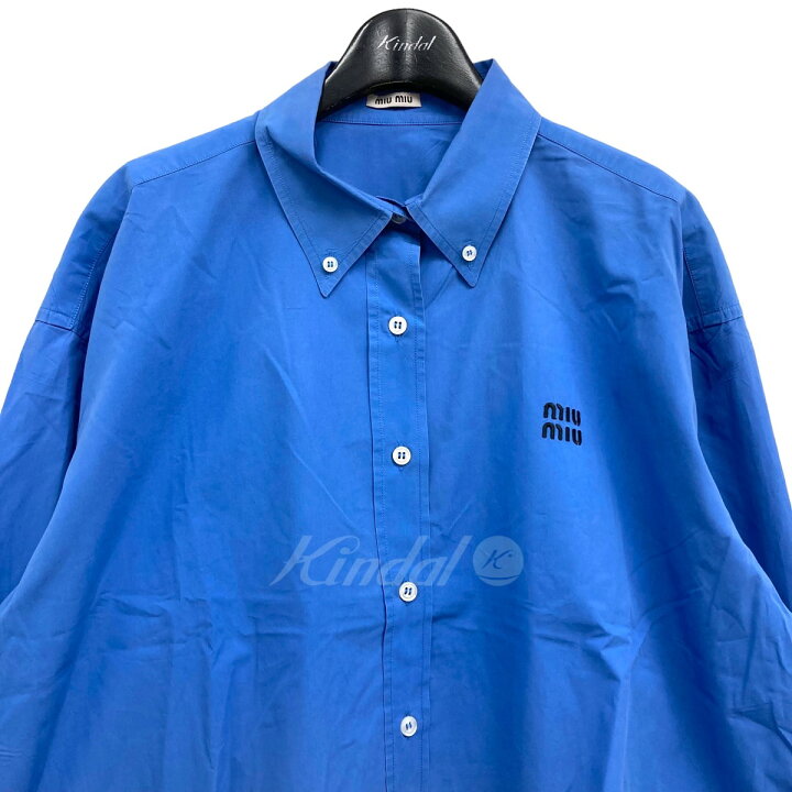 楽天市場】【中古】miu miu ショート丈ポプリンシャツ ライトブルー 
