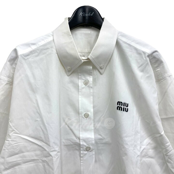 楽天市場】【中古】miu miu ショート丈ポプリンシャツ ホワイト サイズ 