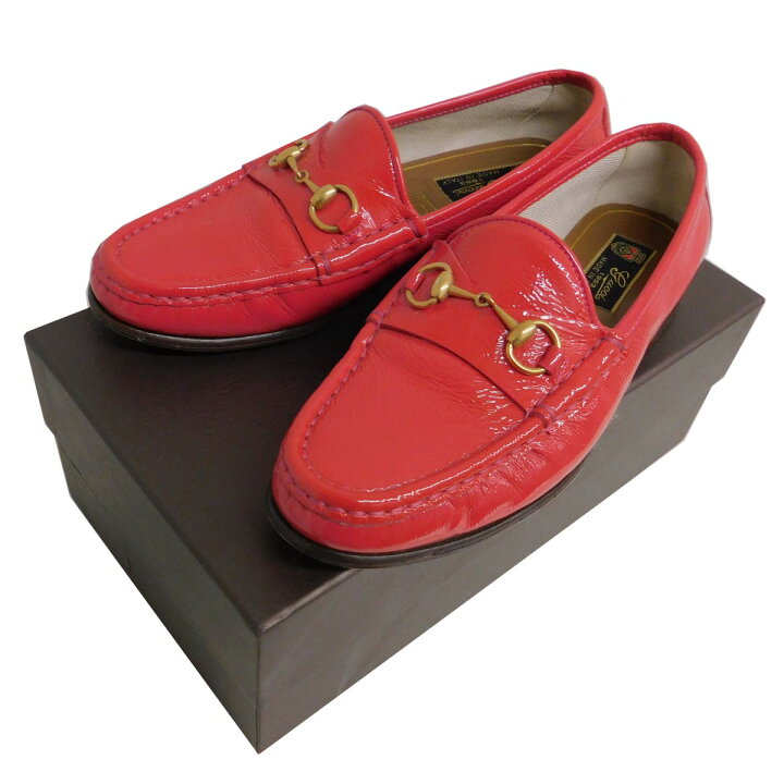 楽天市場】【中古】GUCCI ホースビットローファー エナメル ピンク 