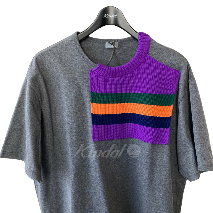 楽天市場】【中古】kolor／BEACON ニットドッキング Tシャツ グレー  