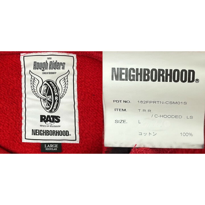 楽天市場】【中古】RATS × NEIGHBORHOOD パーカー レッド サイズ：L  
