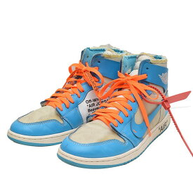 【中古】NIKE×OFFWHITE　AIR JORDAN 1 HIGH UNC　エアジョーダン1　スニーカー ブルー×ホワイト サイズ：27．5cm 【220324】（ナイキ×オフホワイト）