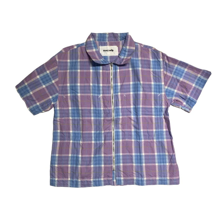 楽天市場】【中古】STORY mfg． 半袖チェックシャツ パープル サイズ 