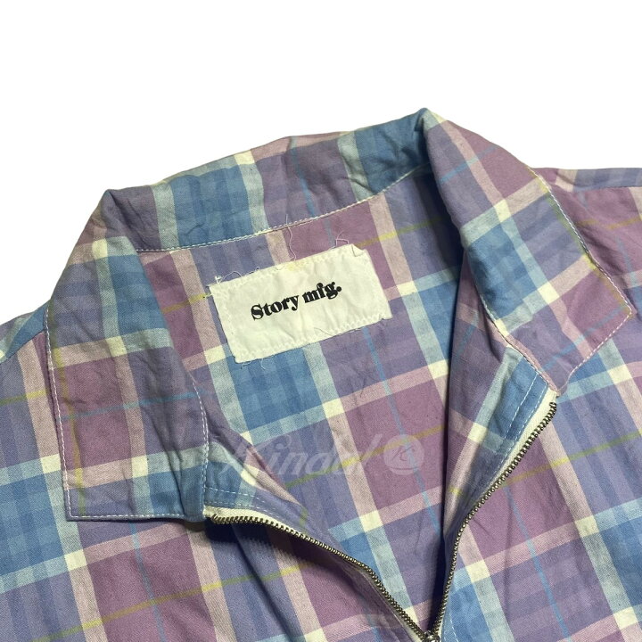 楽天市場】【中古】STORY mfg． 半袖チェックシャツ パープル サイズ 