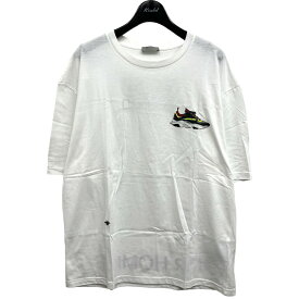 【中古】Dior Homme　B22スニーカープリントTシャツ ホワイト サイズ：L 【230324】（ディオールオム）
