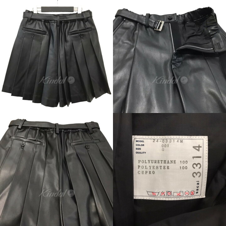 楽天市場】【中古】sacai 2024SS｢Faux Leather Shorts｣フェイクレザー  