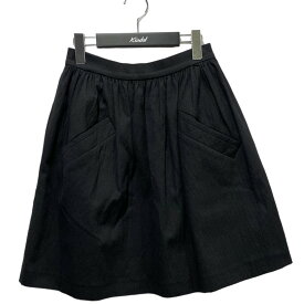 【中古】CARVEN　フロントポケットギャザースカート ブラック サイズ：36 【240324】（カルヴェン）