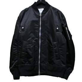 【中古】sacai　24SS Nylon Twill Blouson ナイロンツイルブルゾン MA-1 ジャケット ブラック サイズ：2 【240324】（サカイ）