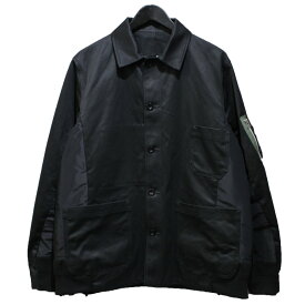 【中古】sacai　24SS Cotton Chino x Nylon Twill Blouson ドッキングジャケット ブラック サイズ：2 【240324】（サカイ）