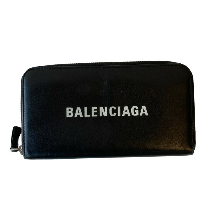 楽天市場】【中古】BALENCIAGA ロゴ 長財布 ブラック 【250324 