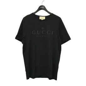 【中古】GUCCI　ロゴ プリントTシャツ 441685 ブラック サイズ：XL 【250324】（グッチ）