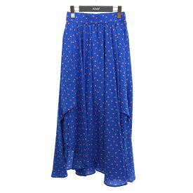 【中古】DOUBLE STANDARD CLOTHING　ジョーゼットイチゴプリントスカート　0202-201-224A ブルー サイズ：36 【260324】（ダブルスタンダードクロージング）