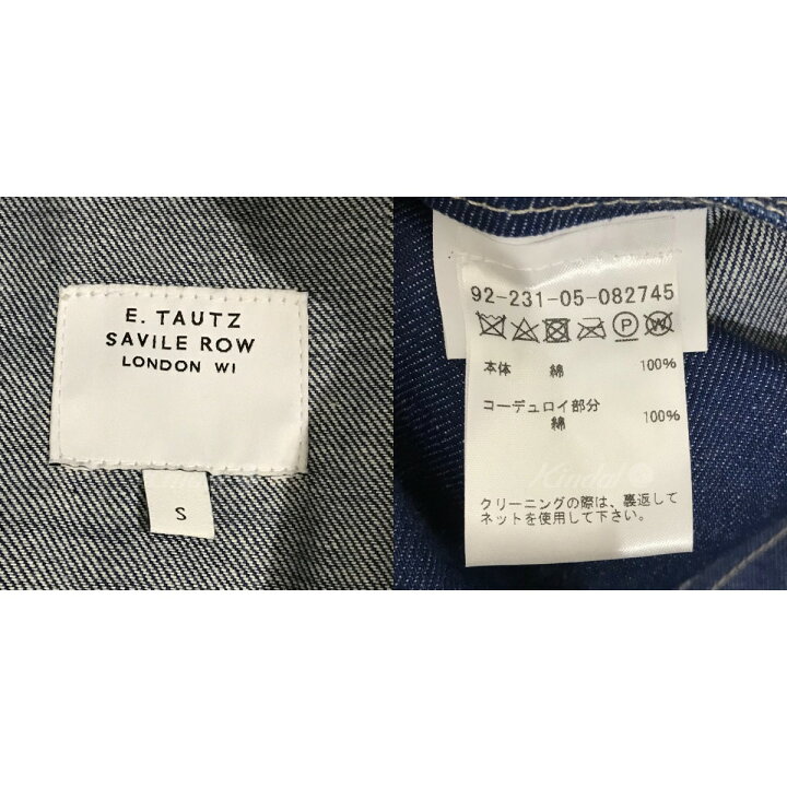 楽天市場】【中古】E．TAUTZ 襟コーデュロイ切替デニムジャケット 