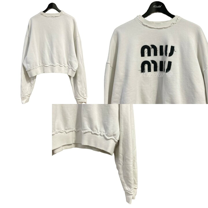 楽天市場】【中古】miu miuクロップドロゴスウェットトレーナー 