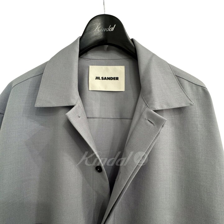 楽天市場】【中古】JIL SANDERフロント刺繍ロングシャツコート グレー 