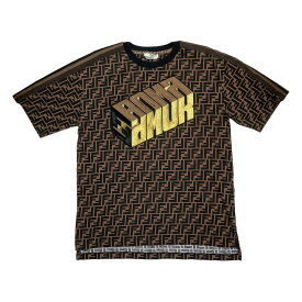 【中古】FENDI　FFロゴ半袖Tシャツ ブラウン サイズ：S 【260324】（フェンディ）