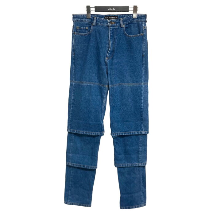 楽天市場】【中古】Y． PROJECTレイヤードデニムパンツ インディゴ  