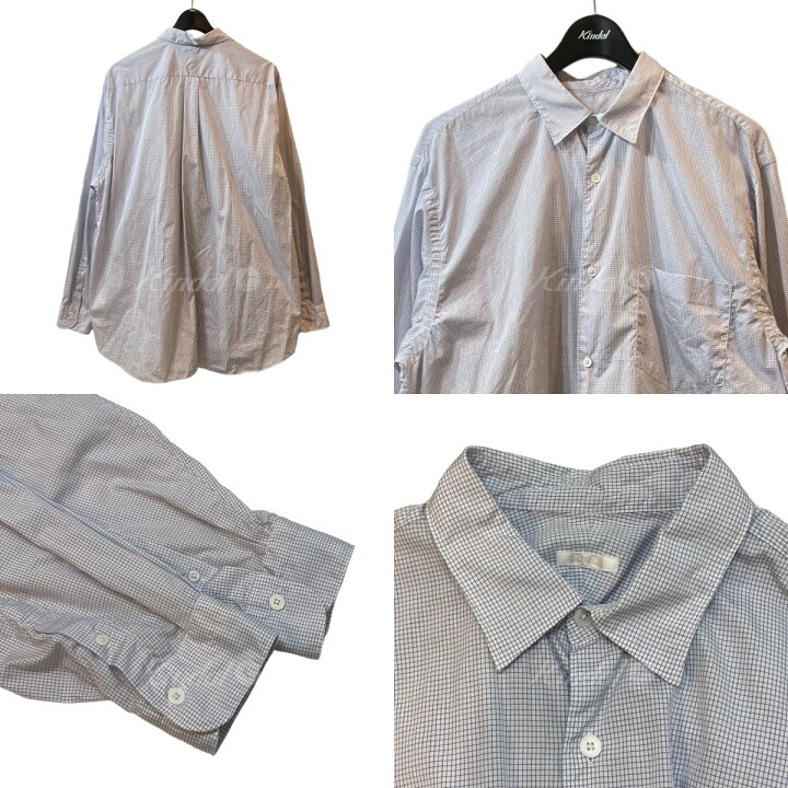 楽天市場】【中古】COMOLI チェックポプリンシャツ T01-02004 ブルー 