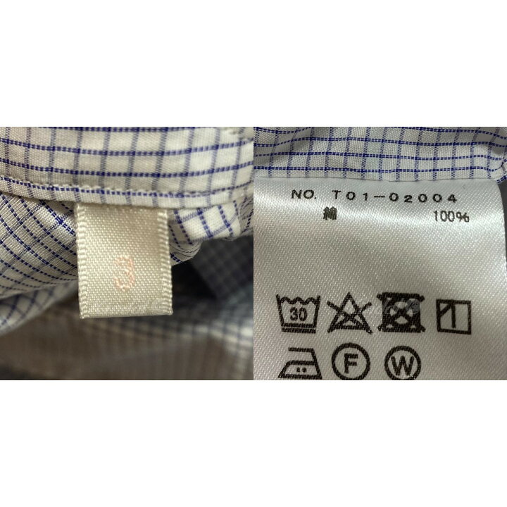 楽天市場】【中古】COMOLI チェックポプリンシャツ T01-02004 ブルー 