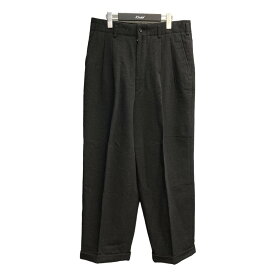 【中古】COMME des GARCONS HOMME　AD1997 2タックネップコットンウールスラックス グレー サイズ：L 【270324】（コムデギャルソンオム）