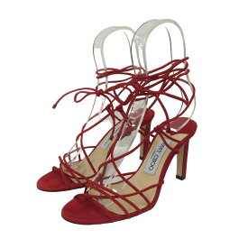 【中古】JIMMY CHOO　TAO 85 ストラップヒールサンダル レッド サイズ：36 【270324】（ジミーチュウ）