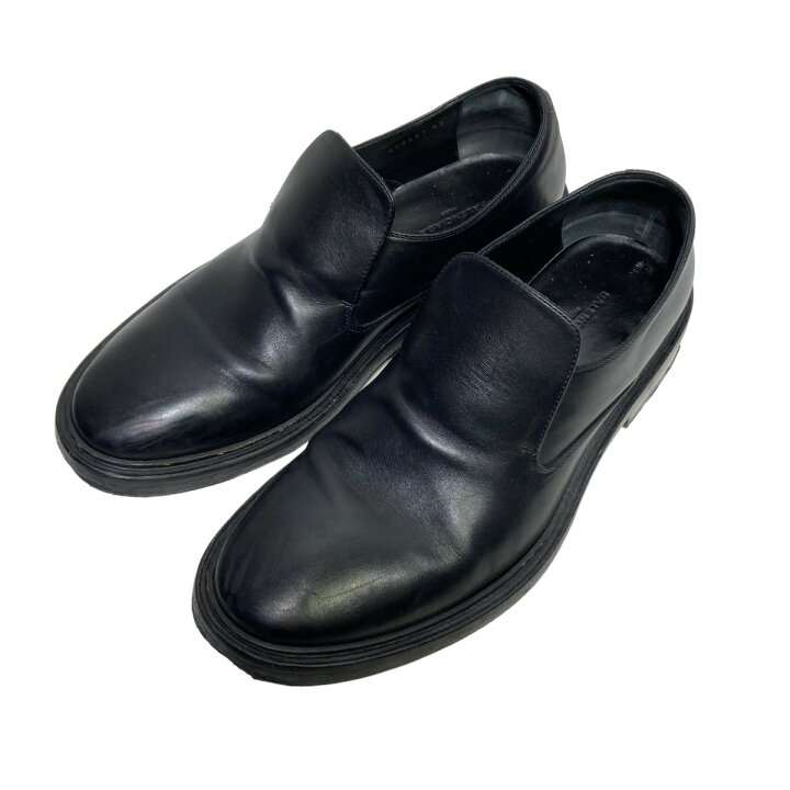 中古】BALENCIAGA(バレンシアガ) ローファー レザー 排し 黒 レザー
