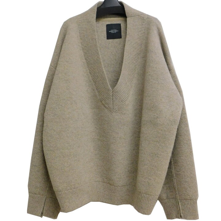 楽天市場】【中古】UNUSED V-neck knit Vネックジップニット ベージュ  