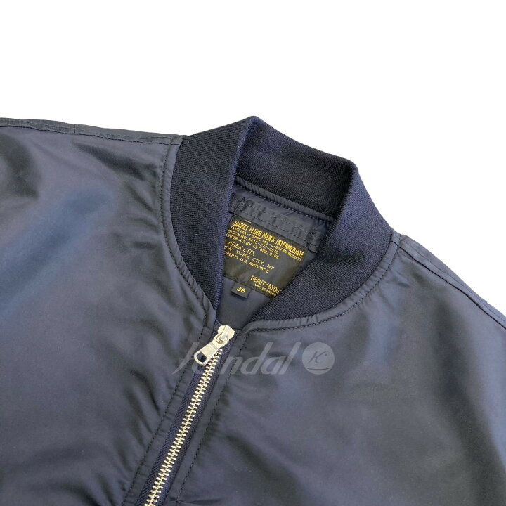 楽天市場】【中古】AVIREXBEAUTY＆YOUTH 別注 MA-1 ネイビー サイズ 