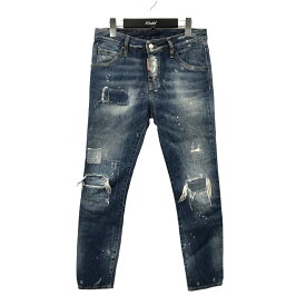 【中古】DSQUARED2Cool Girl Jean クラッシュ＆ペイント加工 デニムパンツ S72LA0958 インディゴ サイズ：36【価格見直し】