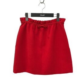 【中古】miu miu　Scallop Faille Cady Skirt スカート MG1272 レッド サイズ：42 【280324】（ミュウミュウ）
