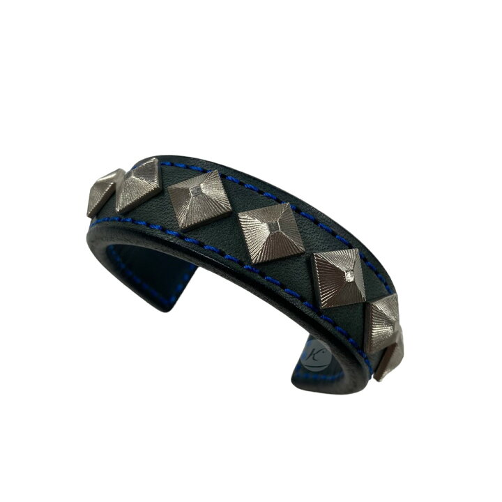 楽天市場】【中古】blackmeans スタッズレザーバングル グリーン 