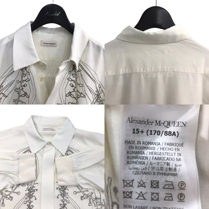 楽天市場】【中古】ALEXANDER McQUEEN ボタニカルプリントシルクシャツ  