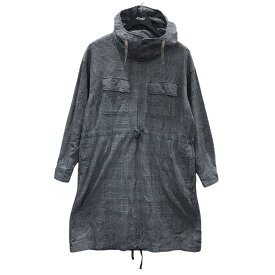 【中古】FWK ENGINEERED GARMENTS　グレンチェック柄フーデッドプルオーバーシャツワンピース グレー・ブラック サイズ：1 【280324】（エフダブリューケーエンジニアードガーメンツ）