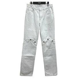 【中古】JOHN LAWRENCE SULLIVAN　2021SS｢KNEE BUTTON JEANS｣ ニーボタンデニムパンツ ホワイト サイズ：44 【280324】（ジョンローレンスサリバン）