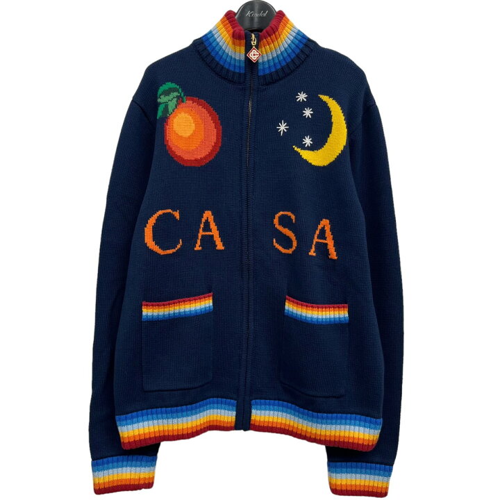 楽天市場】【中古】CASABLANCA ジップアップニット ネイビー サイズ：M 