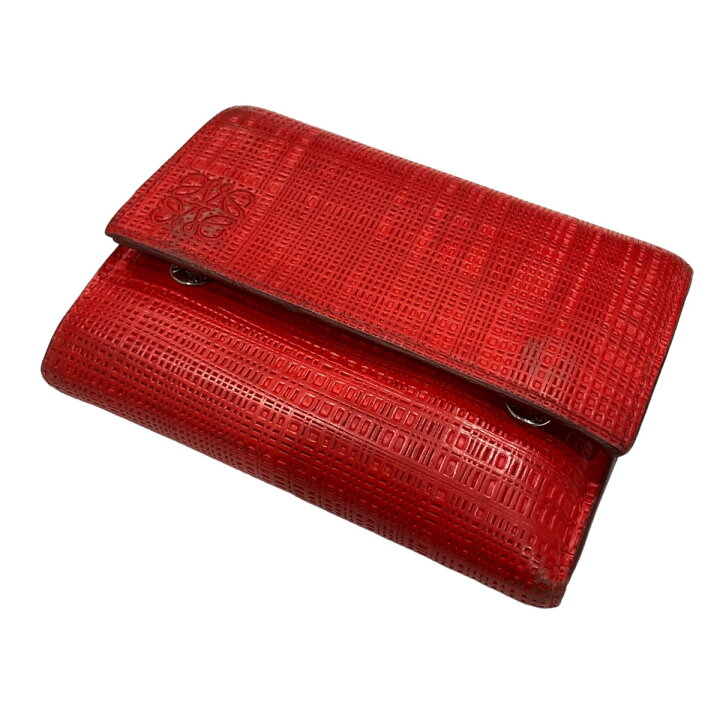 楽天市場】【中古】LOEWE 3つ折り財布 レッド 【280324】（ロエベ 