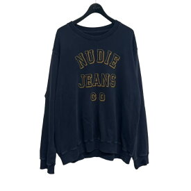 【中古】Nudie Jeans　クルーネックロゴスウェット ネイビー サイズ：XL 【300324】（ヌーディージーンズ）