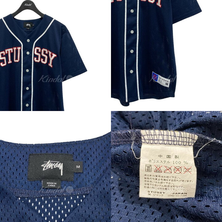 楽天市場】【中古】Stussy メッシュベースボールシャツ ネイビー 