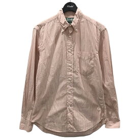 【中古】GITMAN BROS VINTAGE　ストライプ柄ボタンダウンシャツ ピンク サイズ：15 【300324】（ギットマンヴィンテージ）