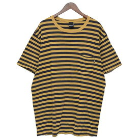 【中古】ONLY NYボーダーTシャツ イエロー×ネイビー サイズ：L【価格見直し】