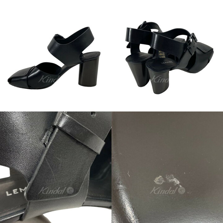 楽天市場】【中古】LEMAIRE レザーサンダル HEELED SANDALS ブラック 
