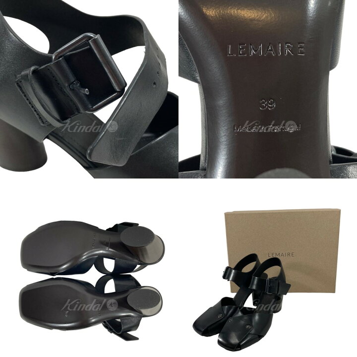 楽天市場】【中古】LEMAIRE レザーサンダル HEELED SANDALS ブラック 