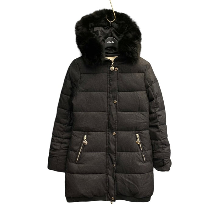 楽天市場】【中古】La MODE ファーフーデッドダウンコート グレー 