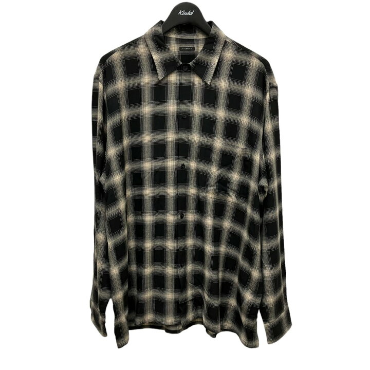楽天市場】【中古】COMOLI 23SS レーヨンチェックオープンカラーシャツ 