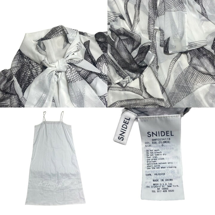 楽天市場】【中古】SNIDELスカーフネックイレヘムワンピース  