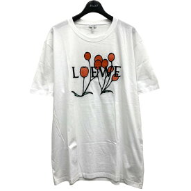 【中古】LOEWE　｢Herbarium LOEWE T-Shirt｣Tシャツ ホワイト×オレンジ サイズ：L 【010424】（ロエベ）