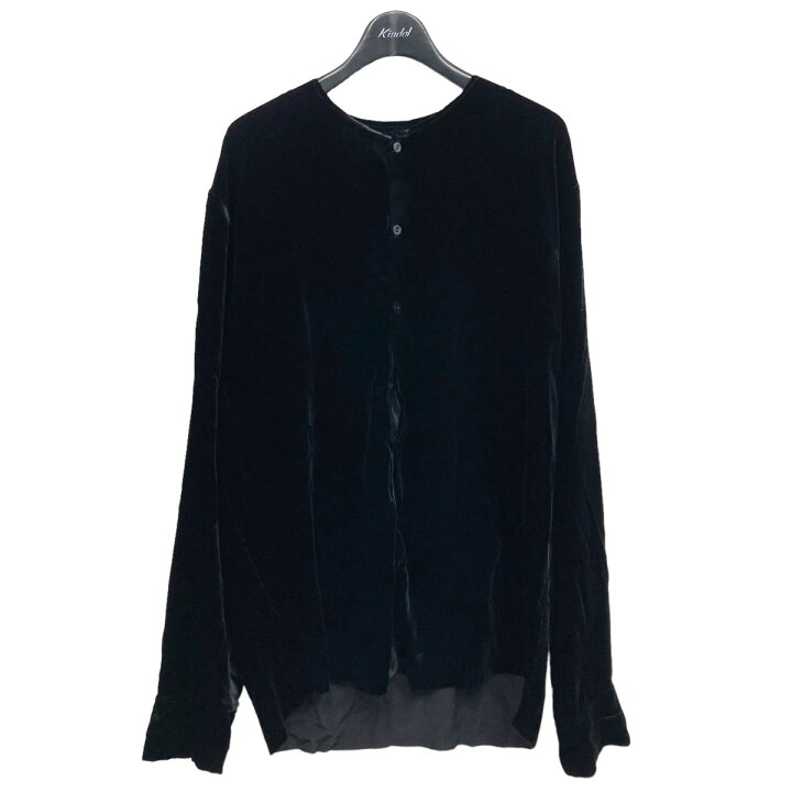 楽天市場】【中古】ELENA DAWSON ノーカラーベロアシャツ ブラック 