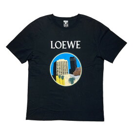 【中古】LOEWE　KEN PRIZE　L．A． Series　プリントTシャツ　半袖カットソー ブラック サイズ：L 【010424】（ロエベ）